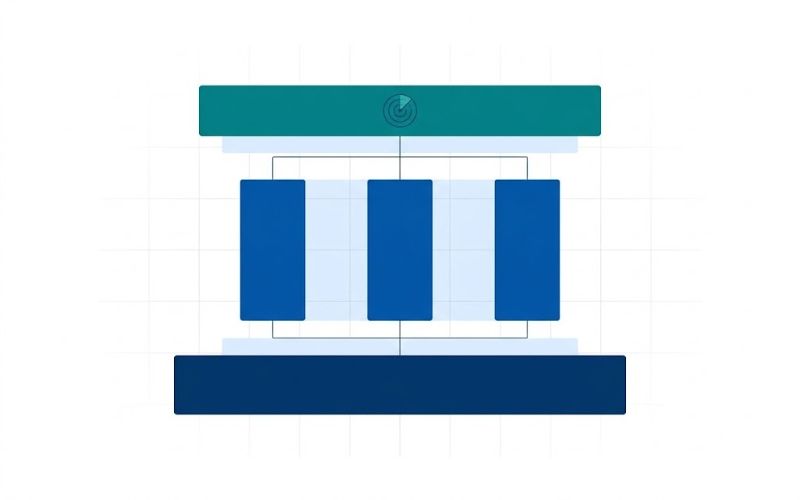 Diagram of a shared US Core foundation, three State Module pillars and a Preemption Tracker band above them
